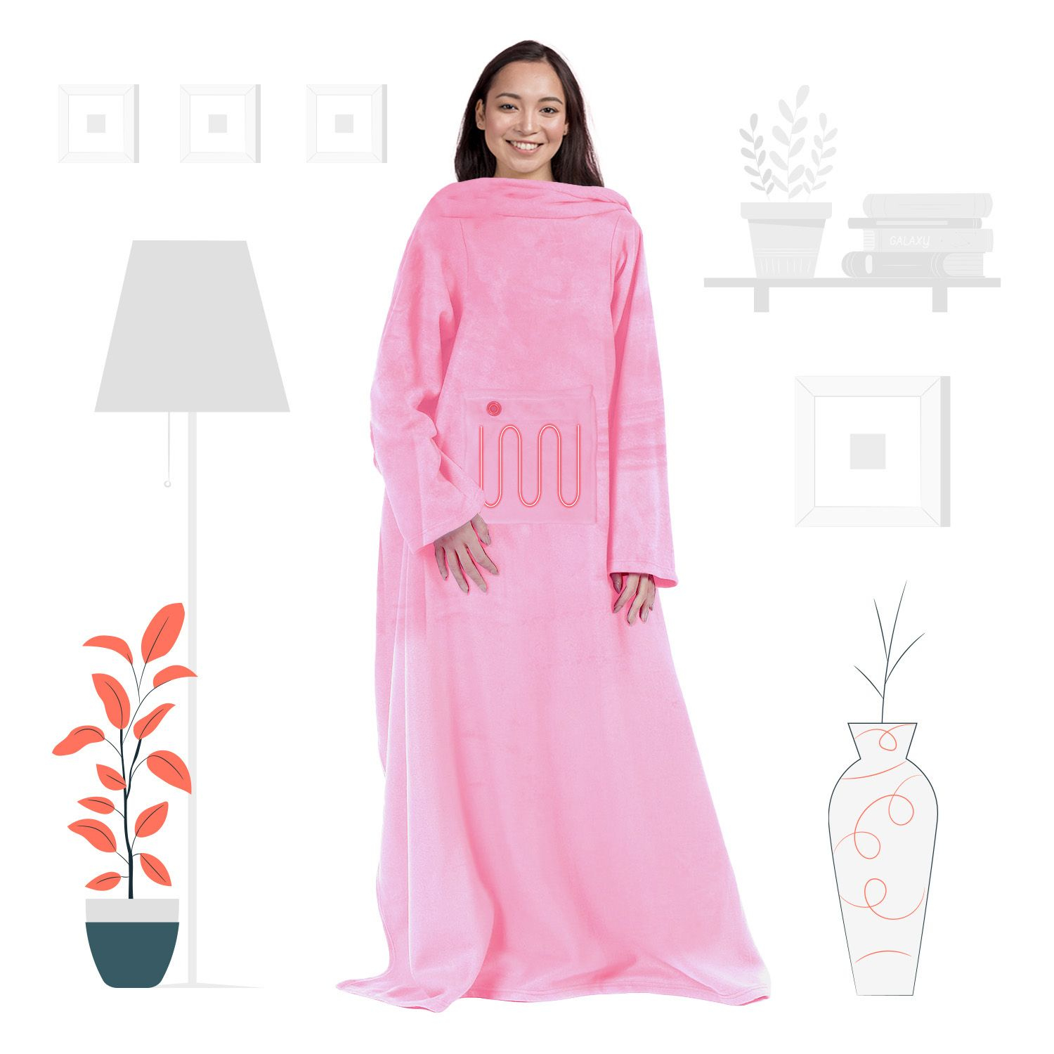 Mad Monkey Beheizte Decke Pink, Ansicht 3