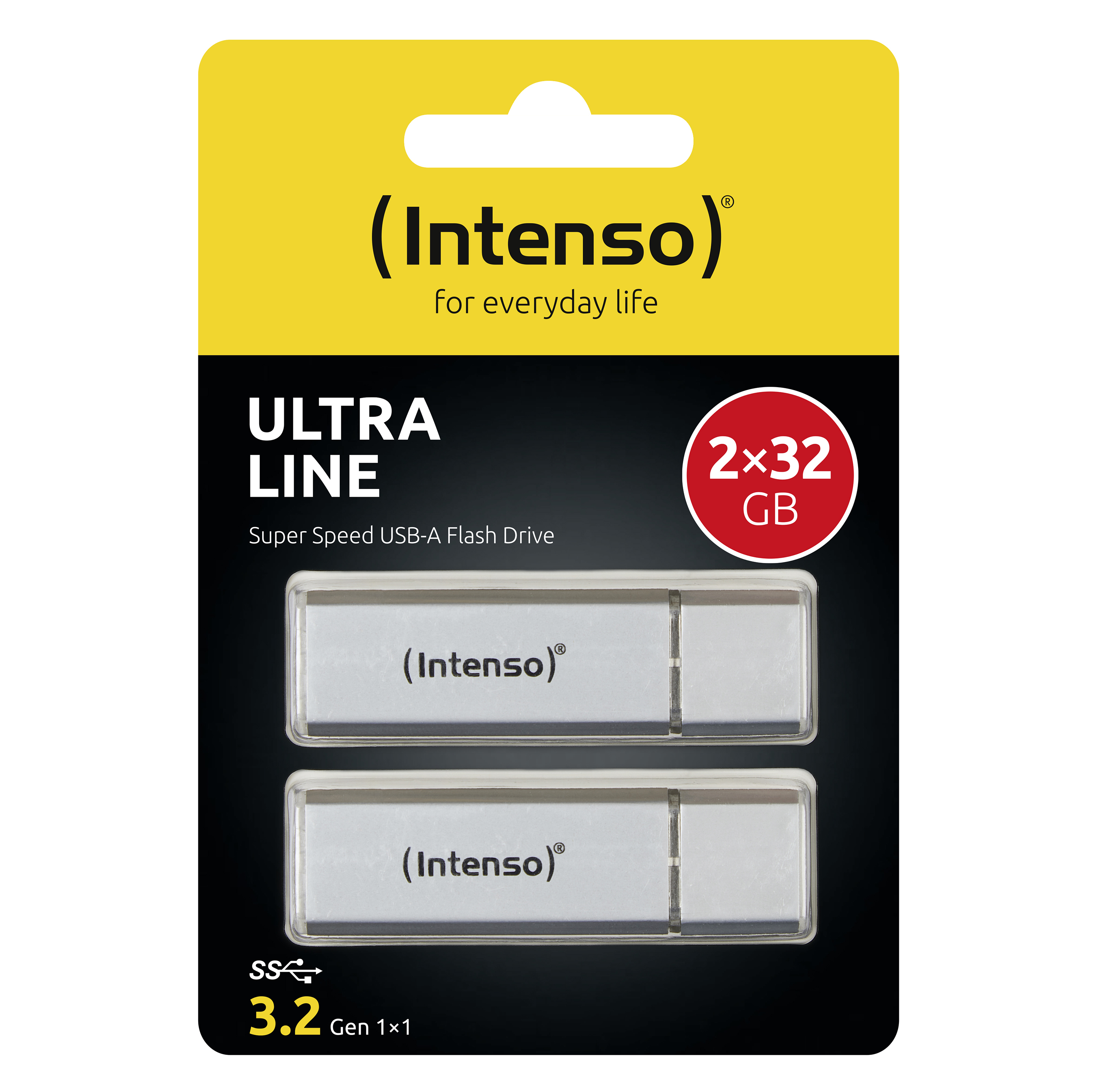 Intenso Ultra Line 2 x 32GB - 32 GB - USB Typ-A - 3.2 Gen 1 (3.1 Gen 1) - 70 MB/s - Kappe - Silber, Ansicht 4