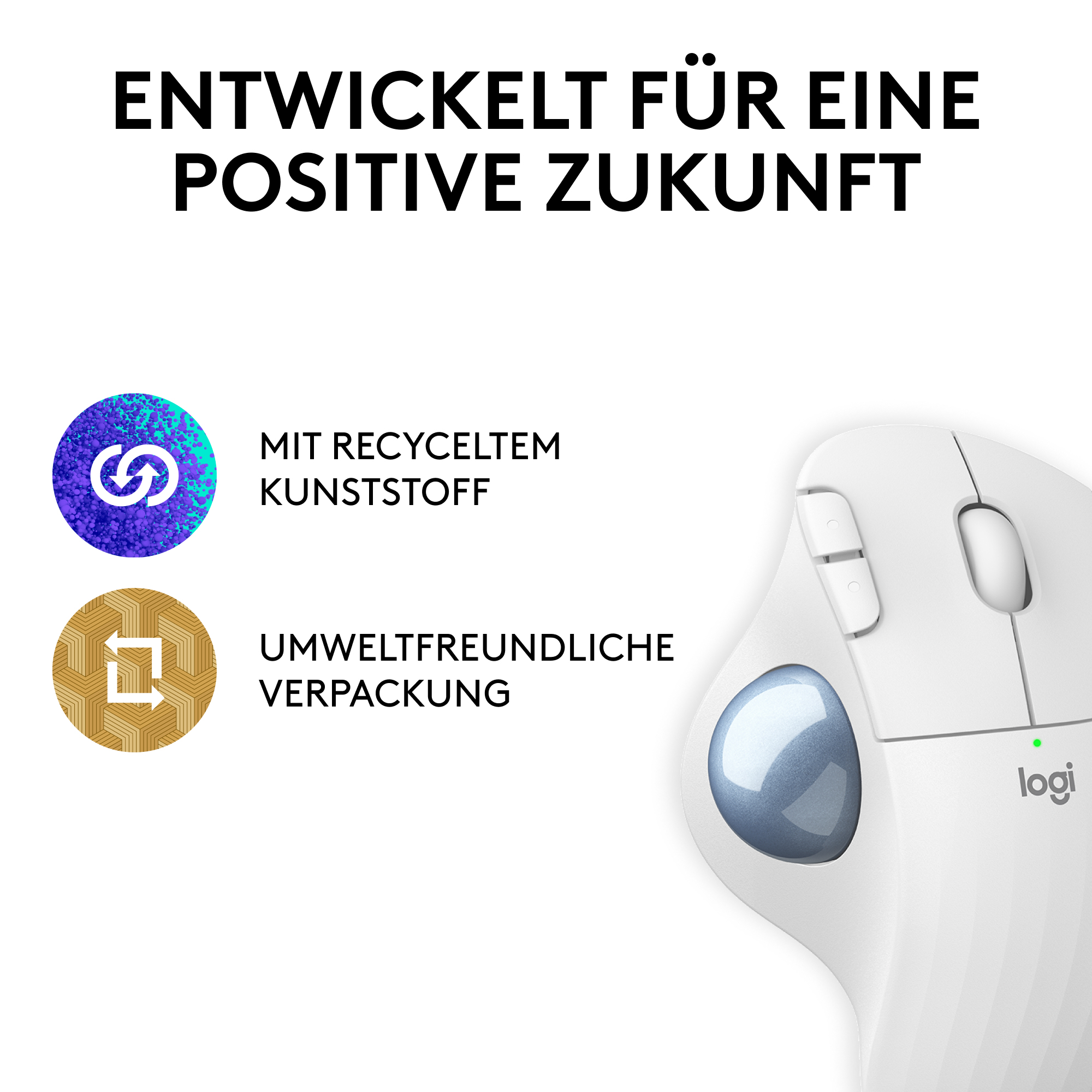 Logitech Ergo Series ERGO M575S - Trackball - ergonomisch - Weiß, Ansicht 2
