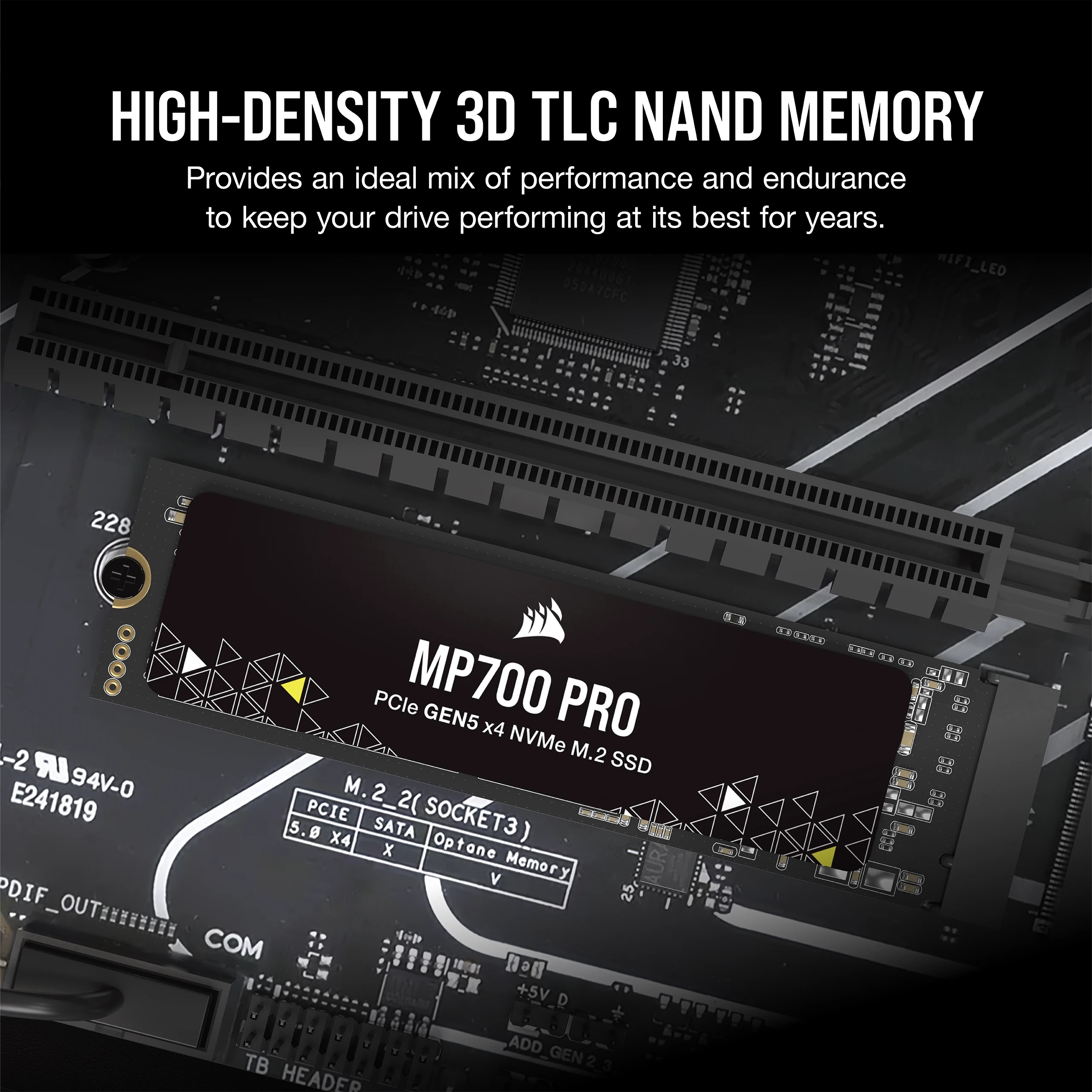 Corsair SSD Corsair MP700 PRO M.2 2TB PCIe 5x4 2280, Ansicht 4