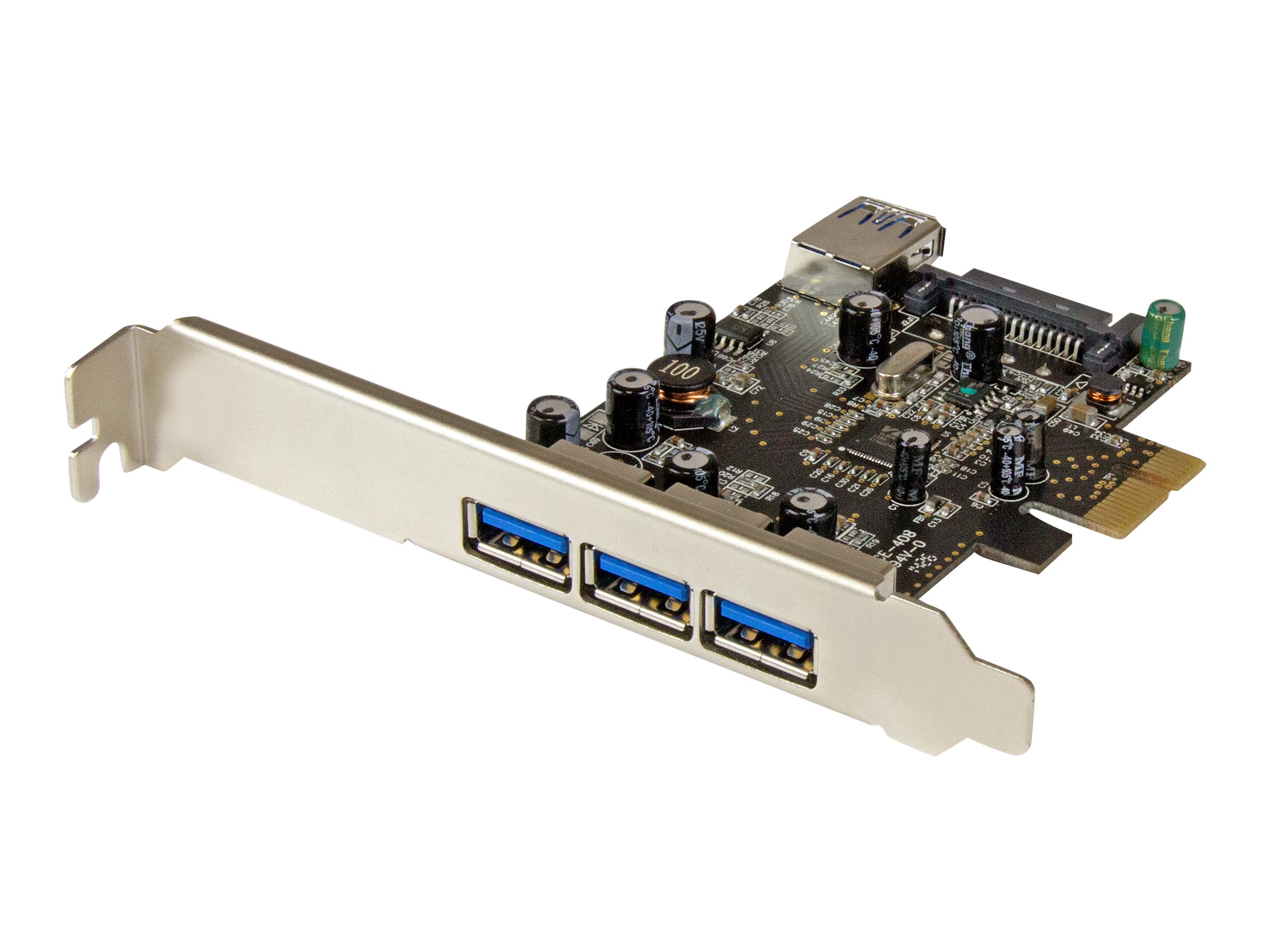 StarTech.com 4 Port PCI Express USB 3.0 Karte - 4-fach PCIe USB 3.0 Schnittstellenkarte - 3 Externe und 1 Interner Anschluss - USB-Adapter - PCIe 2.0 Low-Profile - USB 3.0 x 4