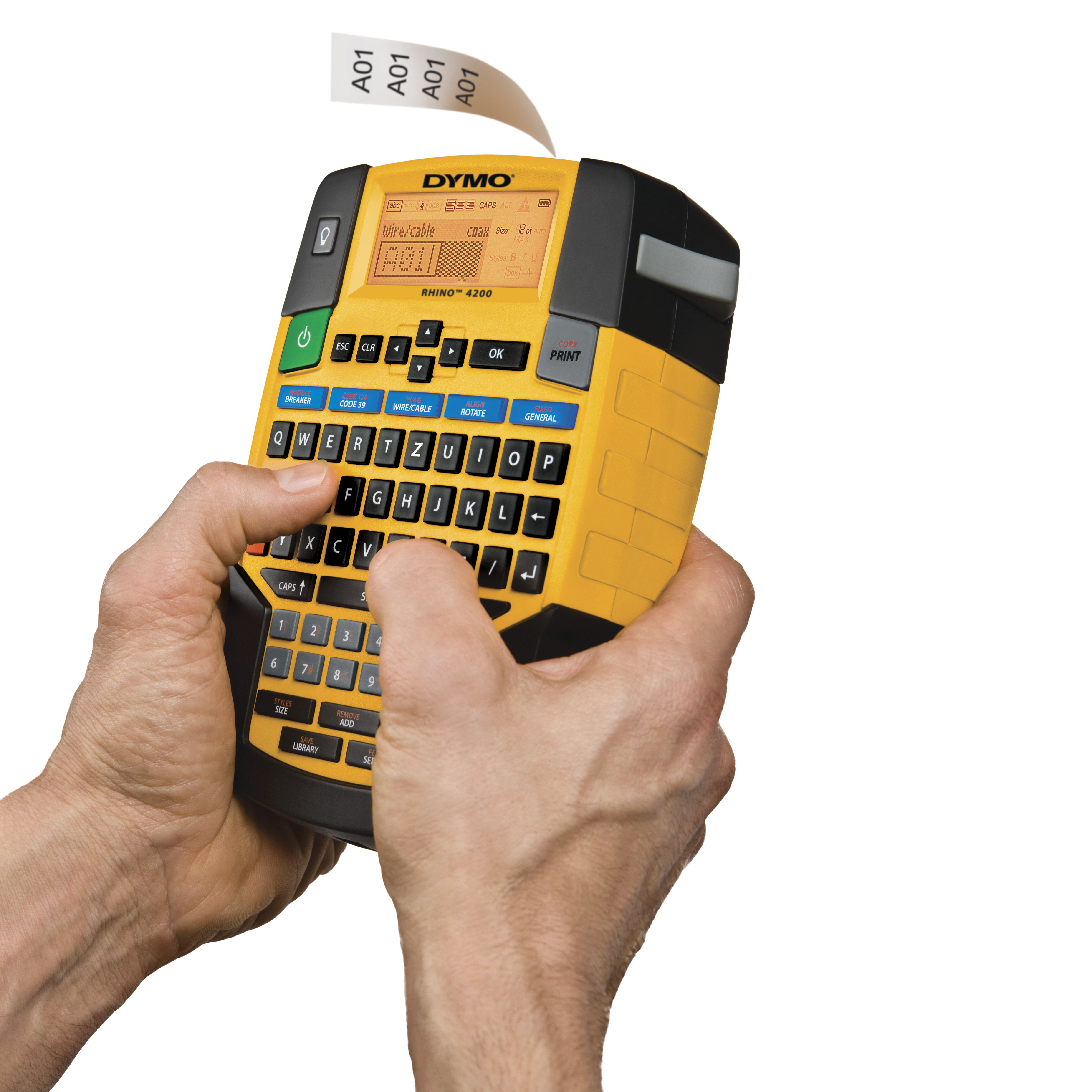 Dymo Rhino 4200 Kit - Beschriftungsgerät - s/w - Thermotransfer - Rolle (1,9 cm) - LCD, Ansicht 2