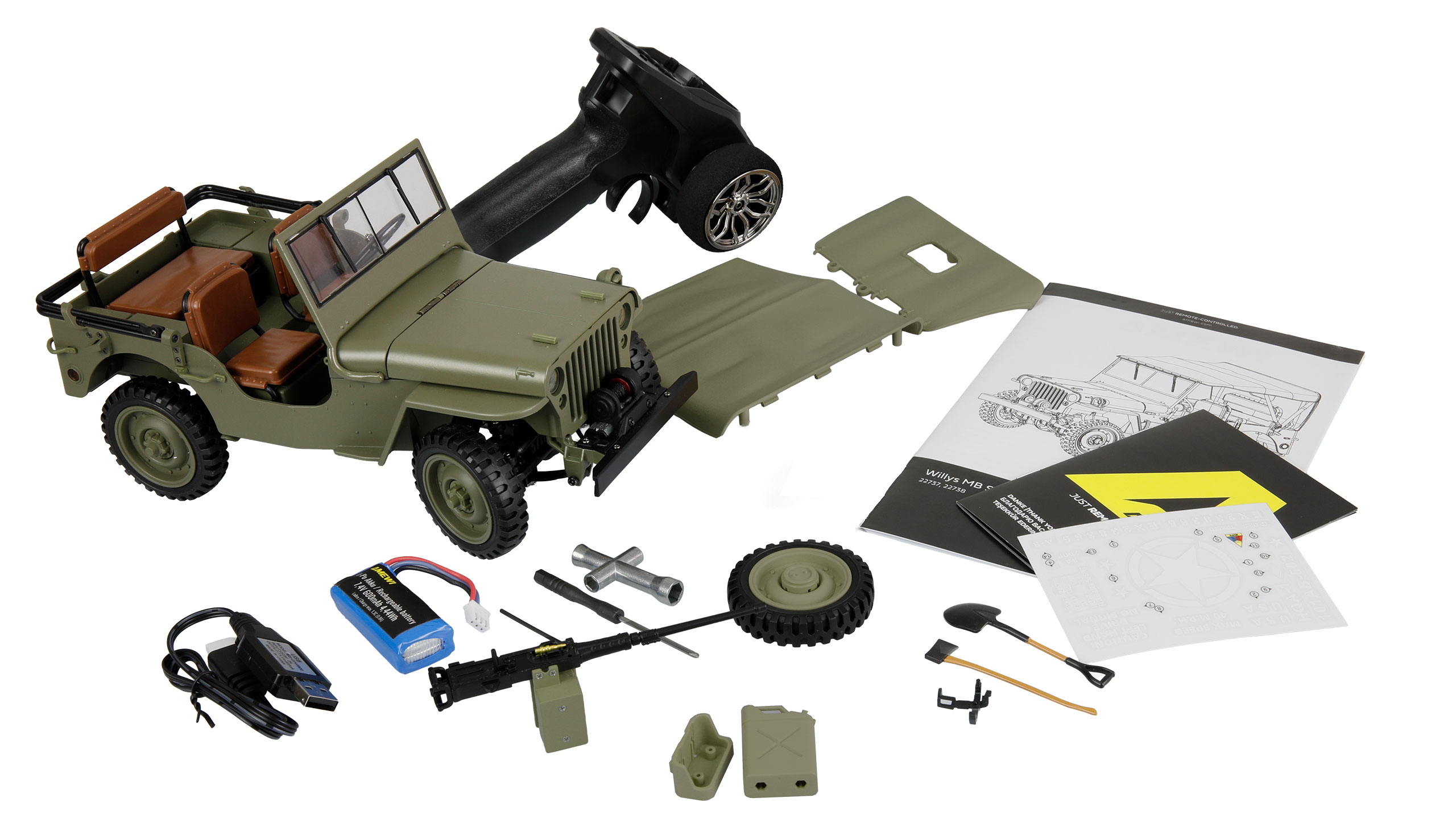 Amewi Jeep Willys MB Scale Crawler 4WD 1 14 RTR grün 14+, Ansicht 2