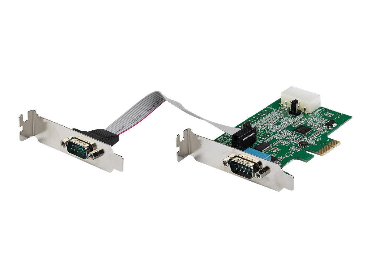 StarTech.com Startech 2 Port Serielle PCIe RS232 Adapter Karte - Serielle PCIe RS232 Host Controller Karte - PCIe auf seriell DB9 - 16950 UART - Nidrig Profil Erweiterungskarte - Windows & Linux (PEX2S953LP)