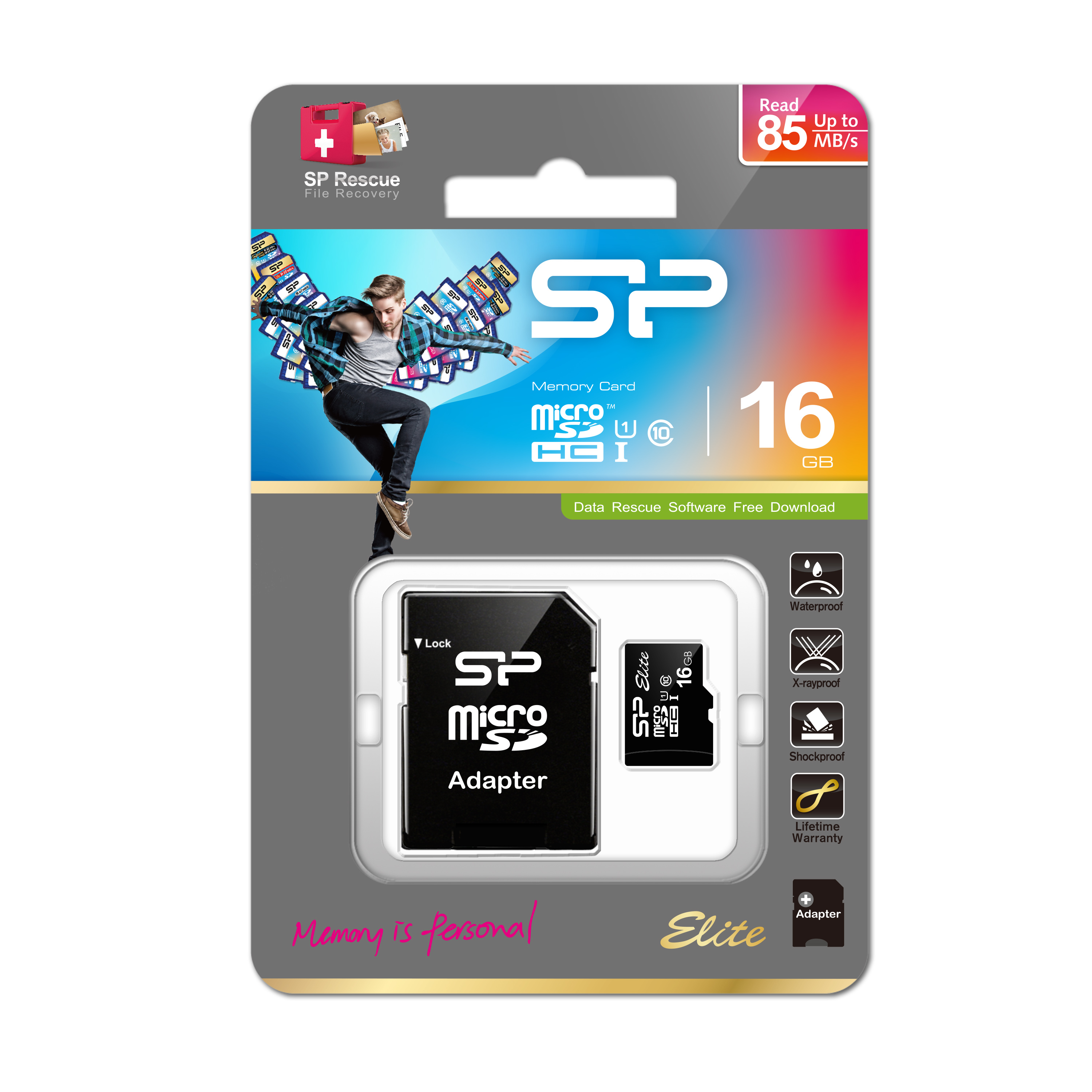 Silicon Power Elite - Flash-Speicherkarte (microSDHC/SD-Adapter inbegriffen), Ansicht 3