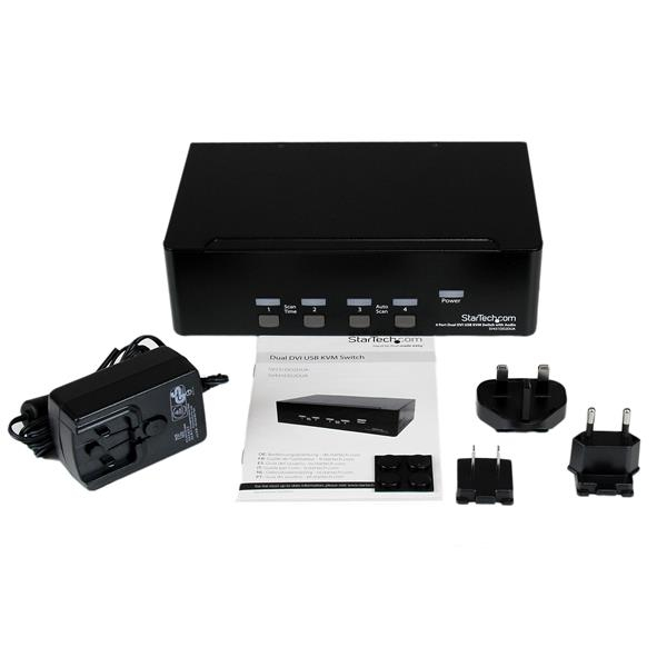 StarTech.com 4 Port Dual DVI USB KVM Switch/ Umschalter mit Audio und USB 2.0 Hub, Ansicht 2