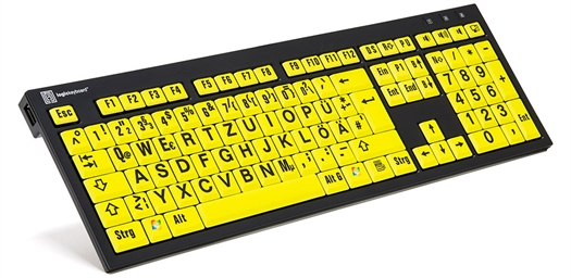 Logickeyboard XL Print PC Slim Line NERO - Tastatur - TL: Deutsch, QWERTZ, Ansicht 2