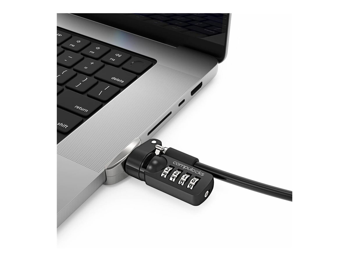 Compulocks Ledge Lock Adapter for MacBook Pro 16" M1, M2 & M3 with Combination Cable Lock - Sicherheitsschlossadapter - mit Kombinationsschloss - für Apple MacBook Pro 16 (M1, M2)