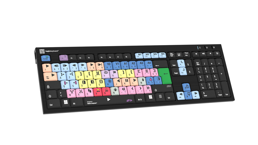 Logickeyboard LKB-MCOM4-BJPU-FR - Volle Größe (100%) - Kabelgebunden - USB - Schwarz - TL: Französisch, AZERTY, Ansicht 2