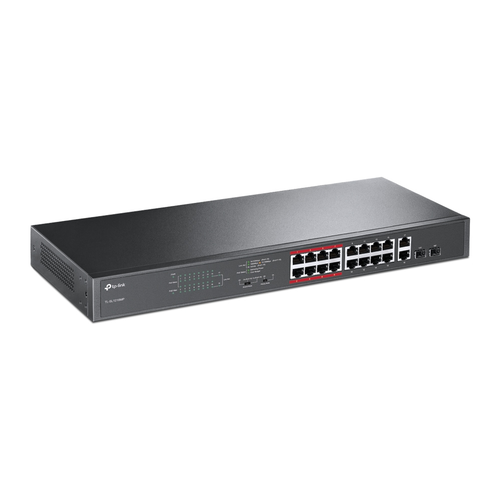 TP-LINK TL-SL1218MP - Switch - unmanaged - 16 x 10/100 (PoE+), Ansicht 4