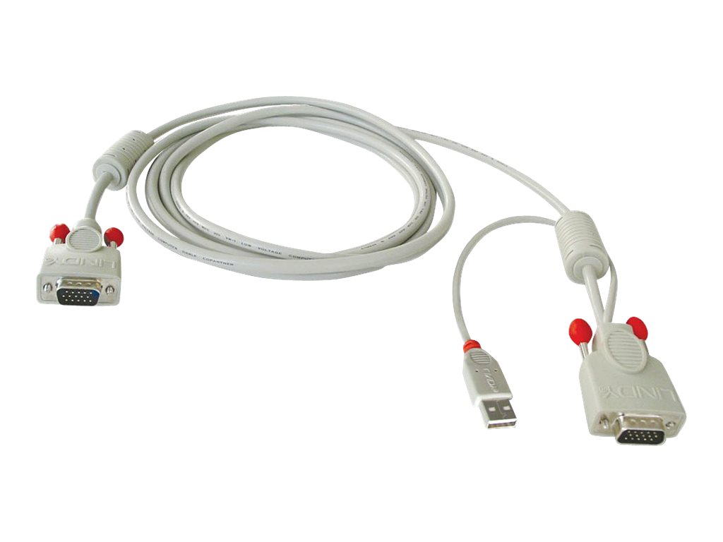 Lindy Combined KVM Cable - Tastatur- / Video- / Maus- (KVM-) Kabel - USB, HD-15 (VGA) (M) zu HD-15 (VGA) (M) - 2 m