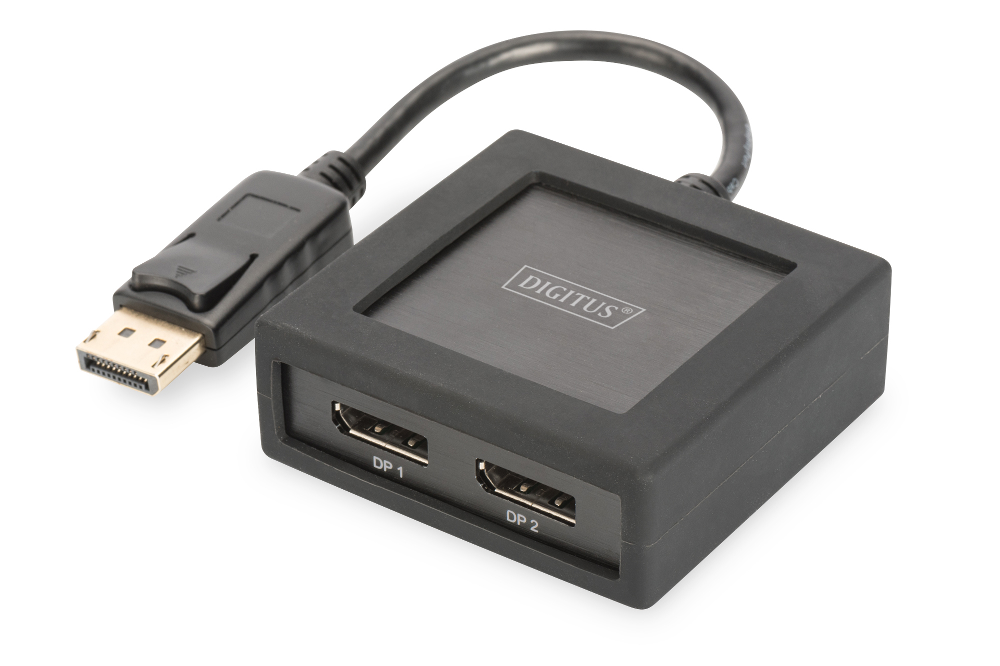 DIGITUS 4K DisplayPort Splitter, 1x2, DisplayPort, DisplayPort, 4096 x 2160 Pixel, Schwarz, 16 Bit, 60 Hz