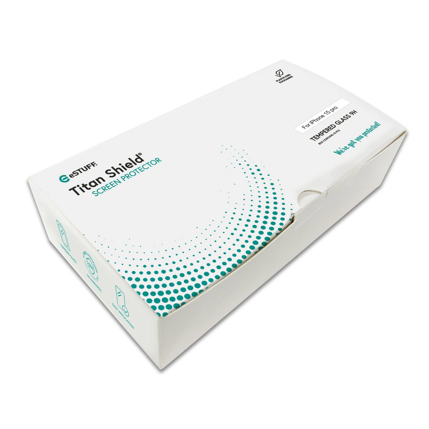 eSTUFF Titan Shield - Bildschirmschutz für Handy - volle Abdeckung - Glas - Rahmenfarbe schwarz (Packung mit 10), Ansicht 4