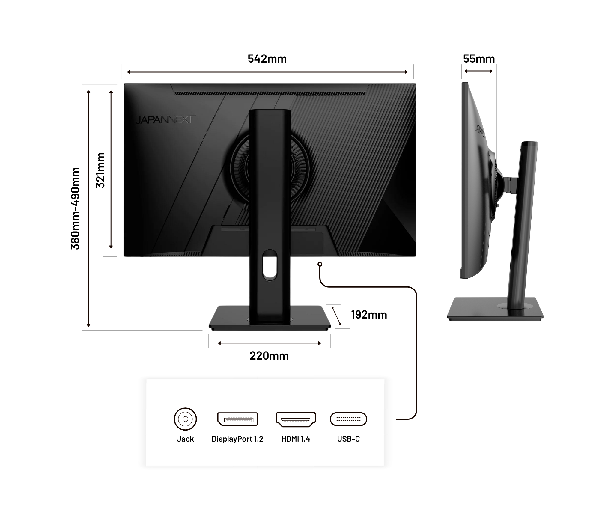 JAPANNEXT JN-IPS238FHDR-C65W-HSP 16 9 HDMI/DP FHD - Flachbildschirm (TFT/LCD) - 23.8, Ansicht 4