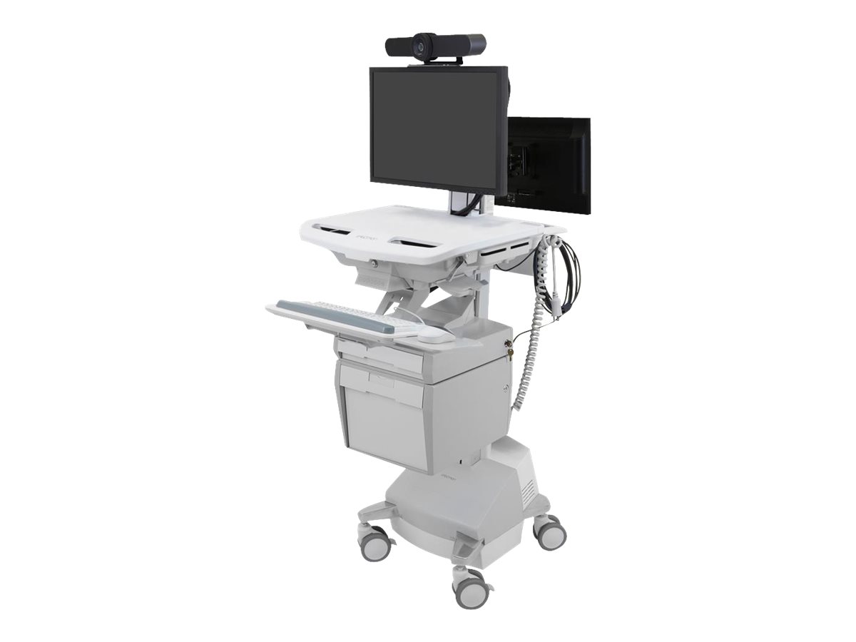 Ergotron Wagen (nur Laden) - offene Architektur - für 2 LCD-Displays  PC-Ausrüstung - medizinisch - Kunststoff Aluminium verzinker Stahl - Grau weiß Polished Aluminum - Bildschirmgröße: bis zu 61 cm (bis zu 24 Zoll)