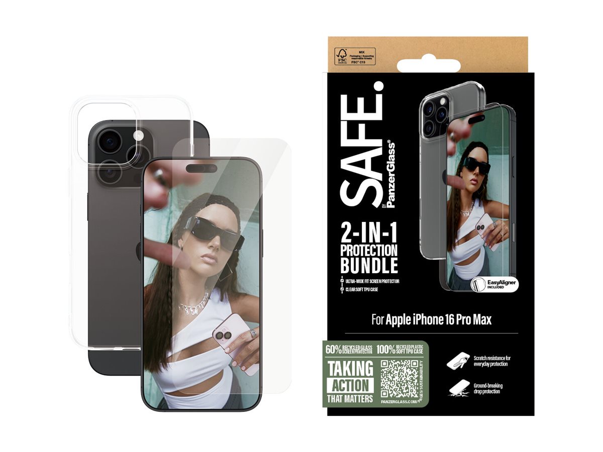 PanzerGlass SAFE. by PanzerGlass - 2-in-1 Schutzpacket - hintere Abdeckung für Apple iPhone 16 Pro Max, Ansicht 4