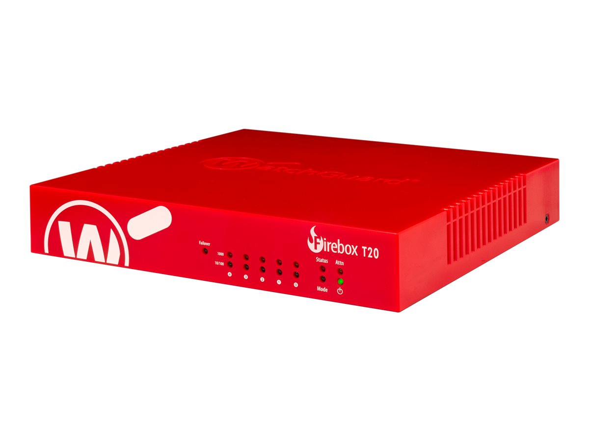 WatchGuard Firebox T20 - Sicherheitsgerät - mit 1 Jahr Basic Security Suite - 5 Anschlüsse - GigE