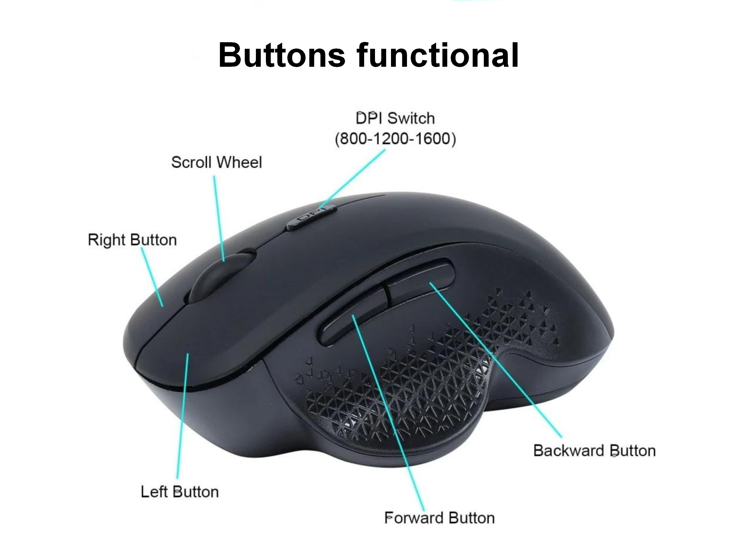 Equip Komfortmaus Wireless Dual Mode 6Btn Rechts schwarz, Ansicht 2
