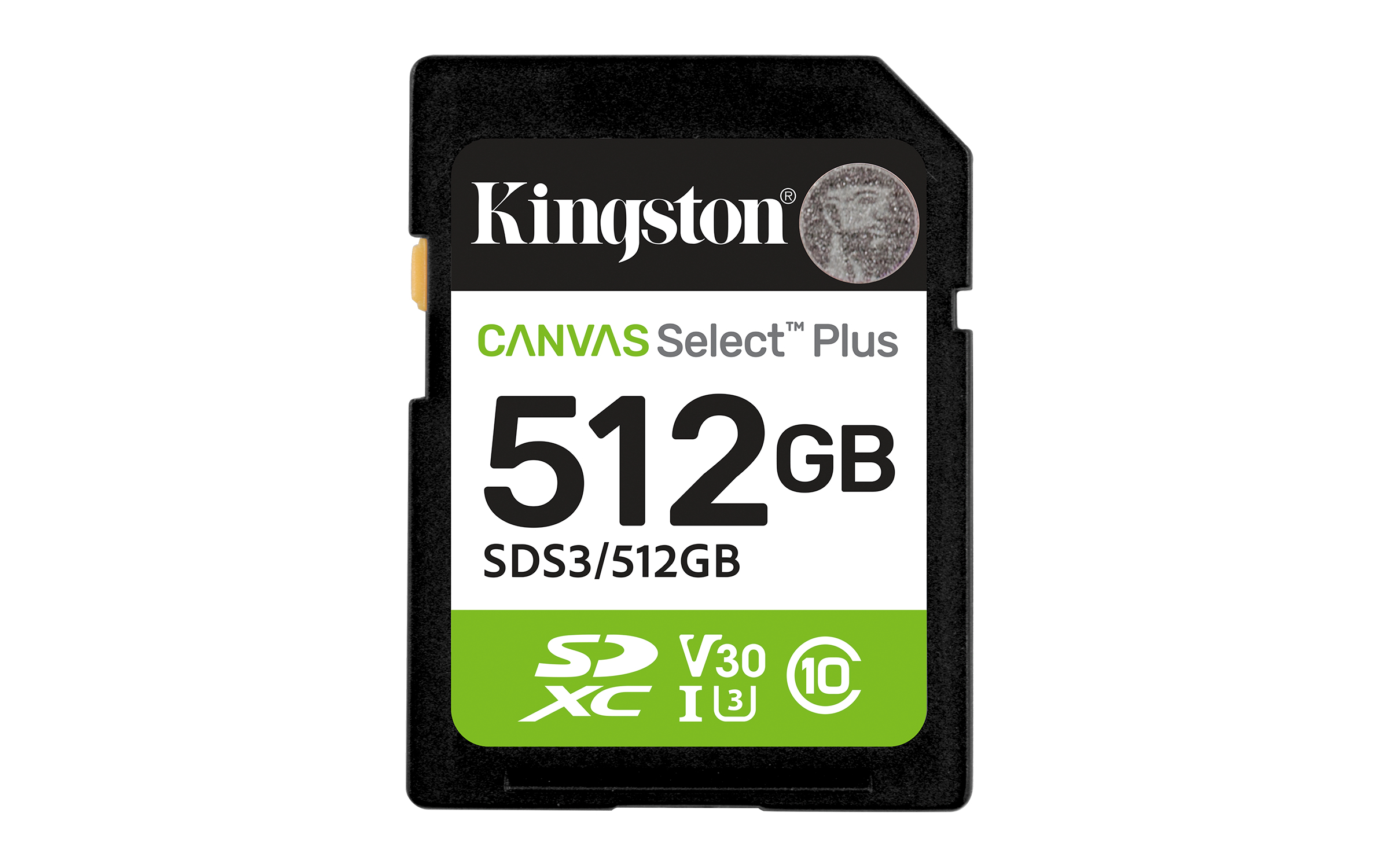 Kingston Canvas Select Plus - Flash-Speicherkarte - grün, schwarz, weiß 512 GB, Ansicht 3