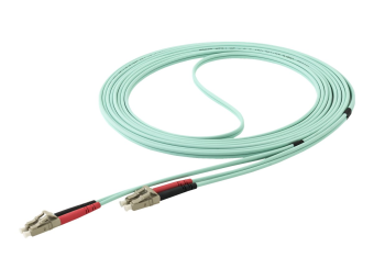 StarTech.com Aqua OM4 Duplex Multimode Fiber - 16 ft  5m - 100 Gb - 50125 - OM4 Fiber - LC to LC Fiber Patch Cable (450FBLCLC5)