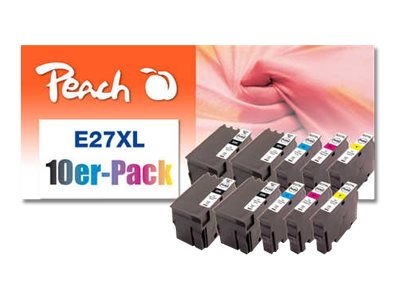 Peach Combi-Pack E27XL - 10er-Pack - Schwarz Gelb Cyan Magenta - kompatibel - wiederaufbereitet - Tintenpatrone (Alternative zu: Epson 27XL Epson T2714)