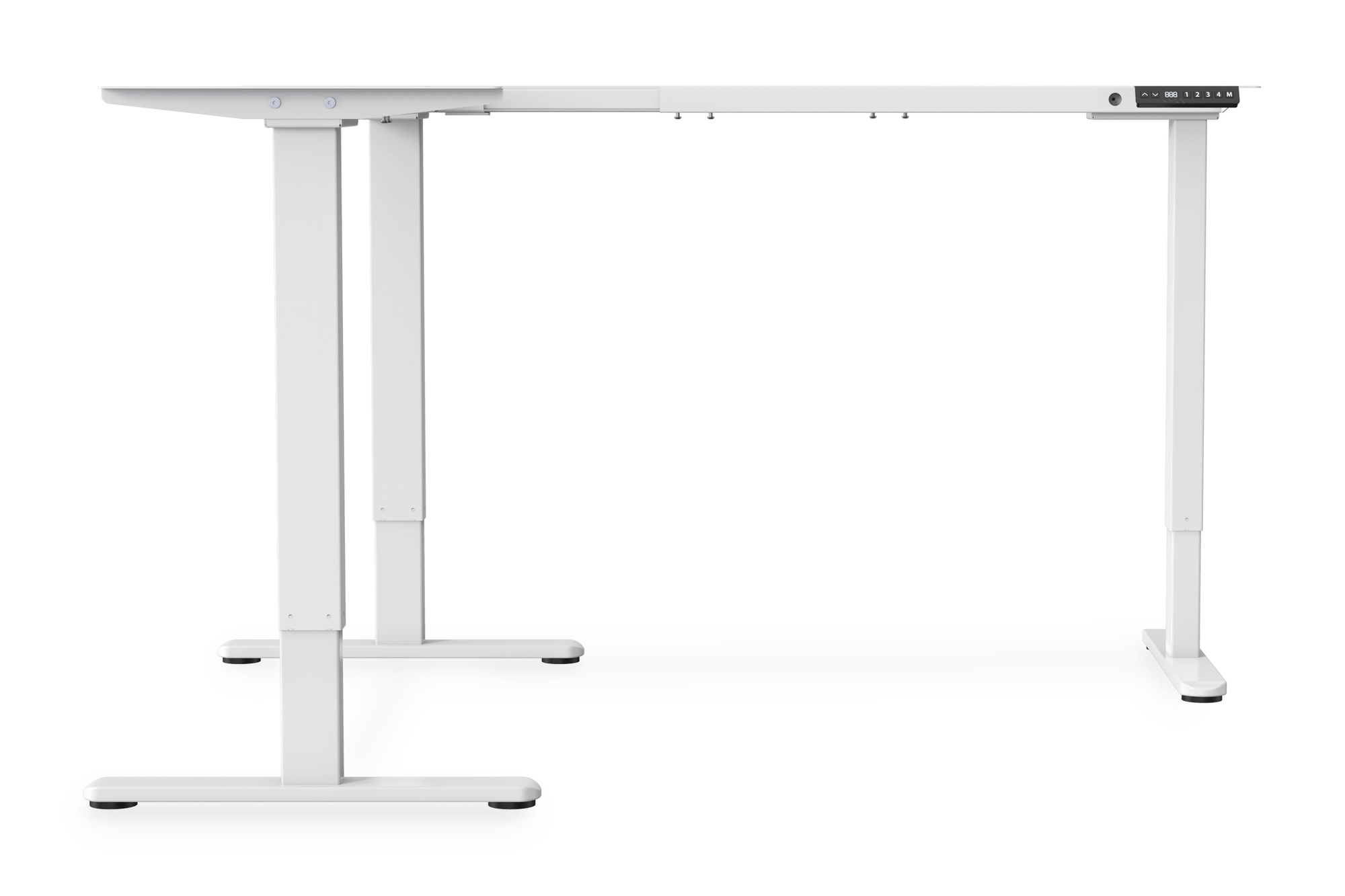 DIGITUS Elektrisch höhenverstellbares Tischgestell, 90° L-Form, Triple-Motor, 2-Stufen, Weiß, Ansicht 2