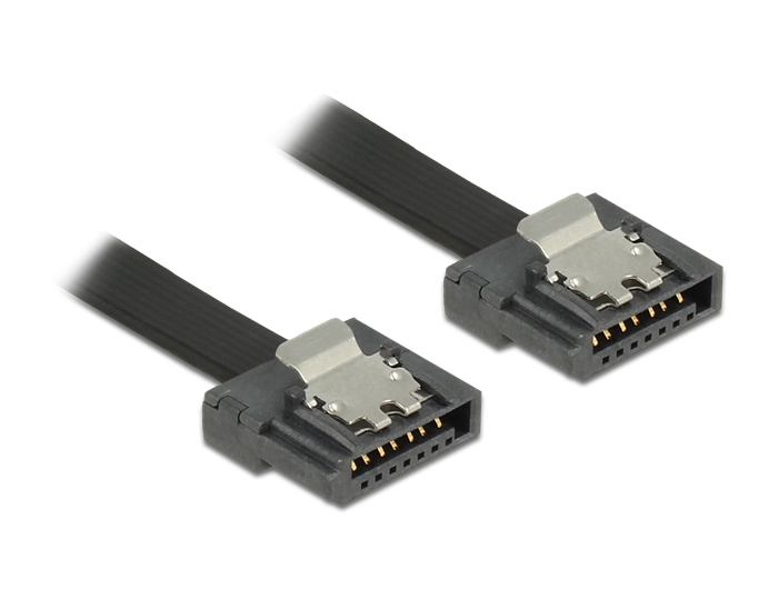 Delock 0.5m SATA III, 0,5 m, SATA III, SATA 7-pin, SATA 7-pin, Männlich/Männlich, Schwarz