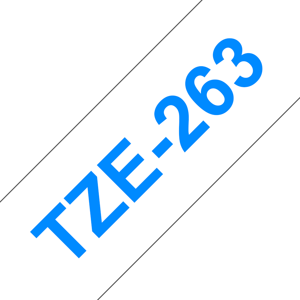 Brother TZe-263 - Blau auf weiß - Rolle (3,6 cm x 8 m), Ansicht 2