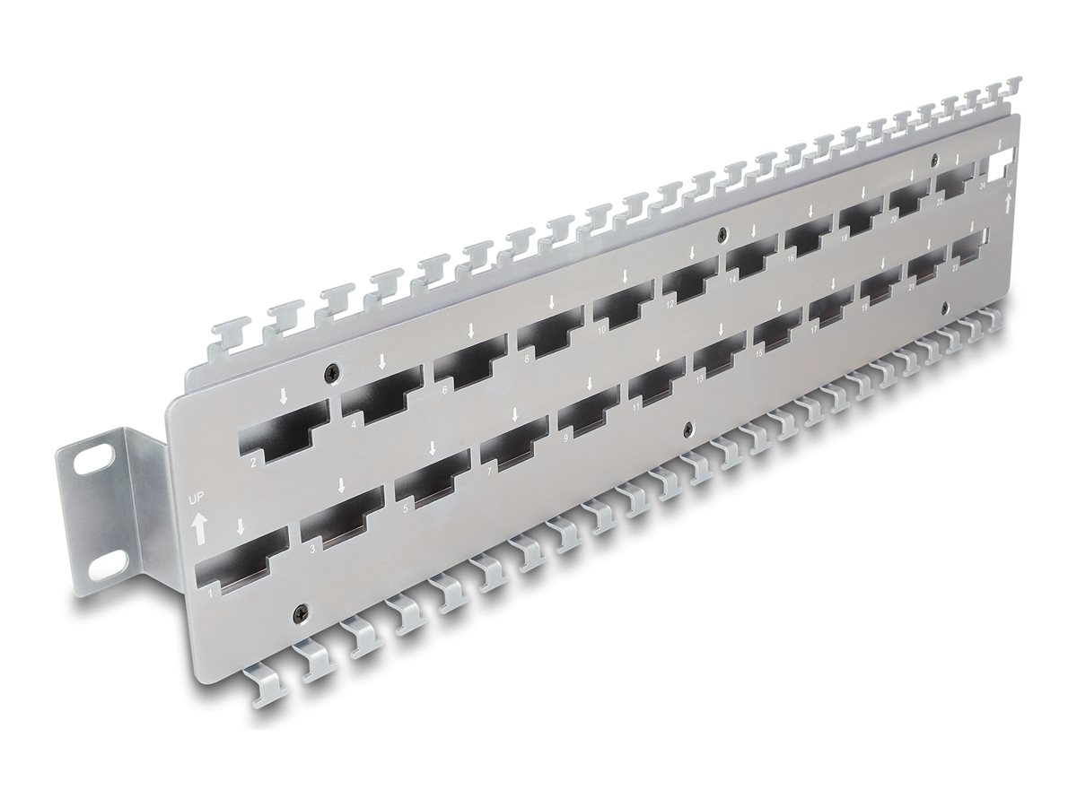 Delock Verlegetafel für Rack-Kabelmanagement - für Netzwerkkabelverbinder mit LSA-Anschluss Metall - geeignet für Wandmontage - 1U - 48.3 cm (19)