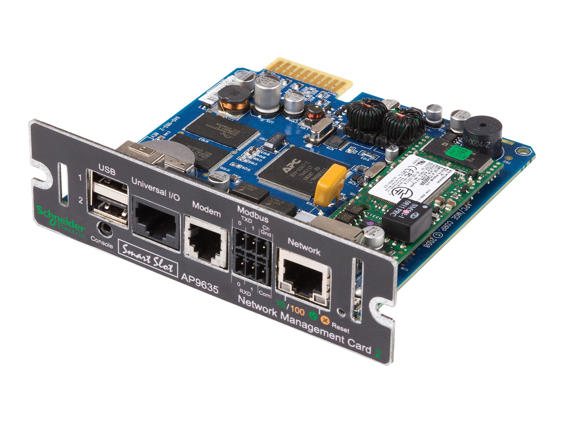 APC Network Management Card 2 with Environmental Monitoring, Out of Band Management and Modbus - Fernverwaltungsadapter - SmartSlot - 10/100 Ethernet - für P/N: GVX500K1250GS, GVX500K1500GS, GVX750K1250GS, GVX750K1500GS, GVX750K1500HS