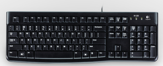Logitech K120 - Tastatur - USB - OEM - TL: Schweiz, QWERTZ, Ansicht 4