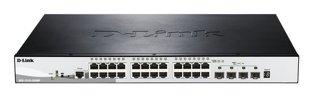 D-Link DGS 1510-28XMP - Switch - L3 - Smart - 24 x 10/100/1000 (PoE+), Ansicht 4