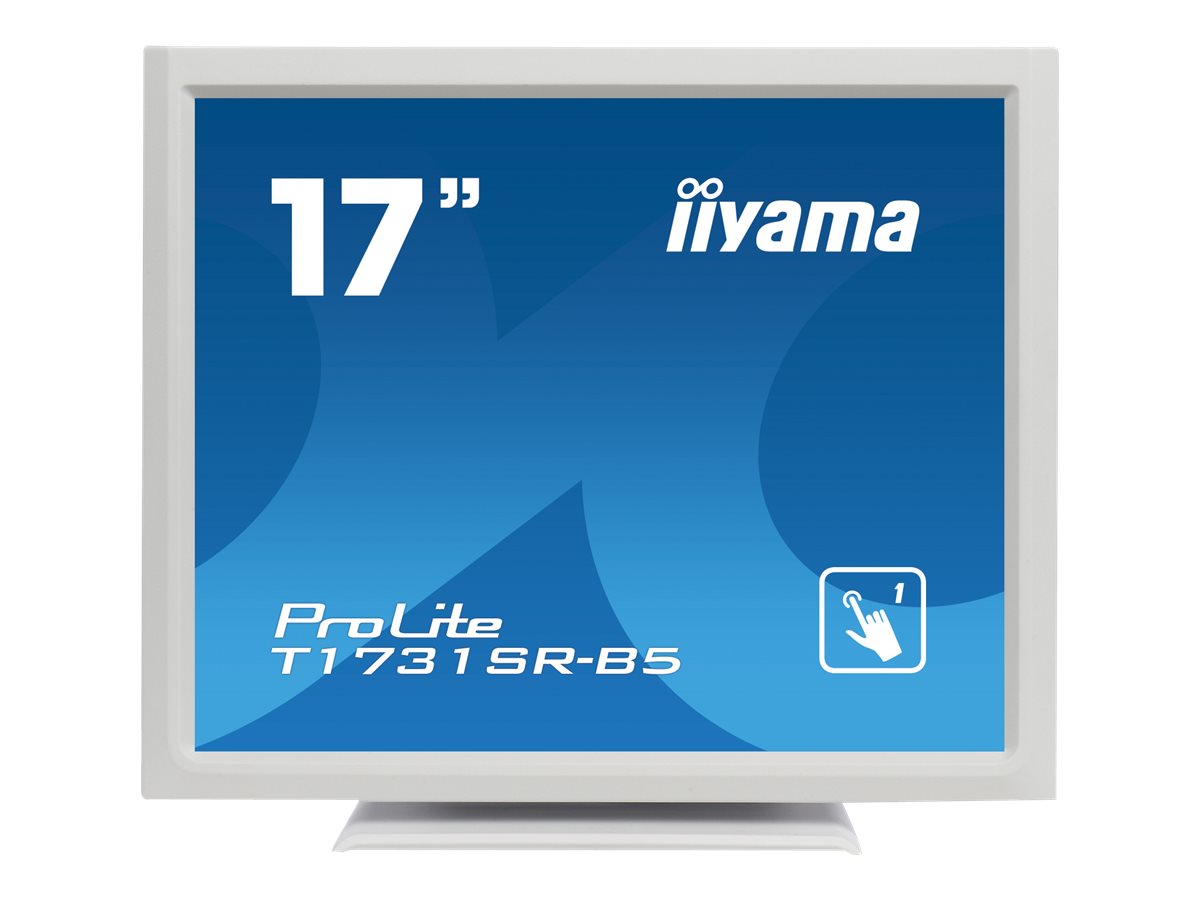 T1731SR-W5/17" Resistive Touch Screen /1280 x 1024 / Speakers / VGA,DisplayPort,HDMI / 200cd/m2 / 900:1 / 5ms / USB / VESA 100 / Weiß