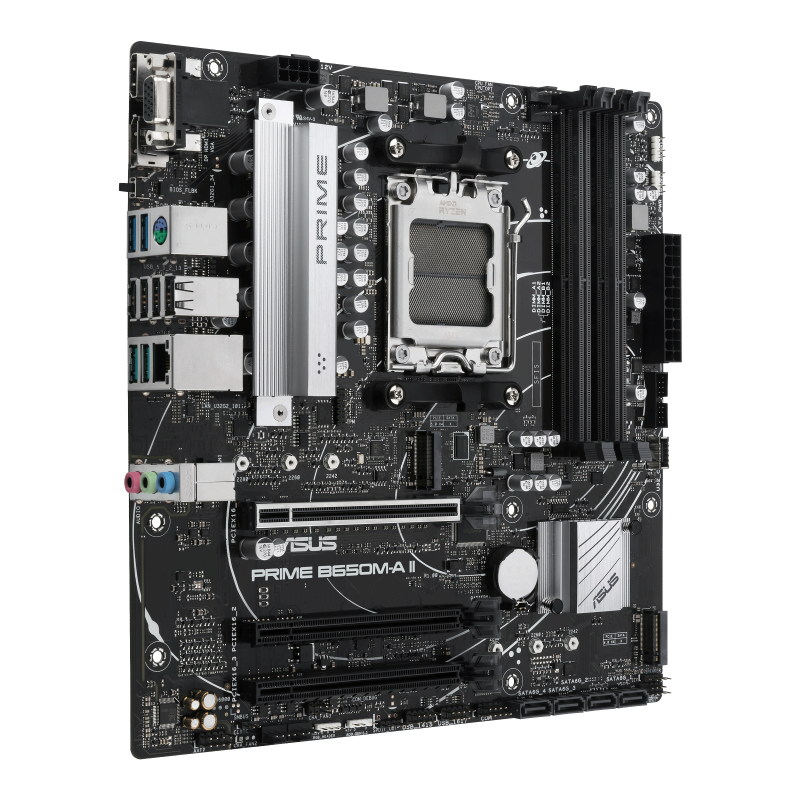 ASUS PRIME B650M-A II-CSM - Motherboard - micro ATX - Socket AM5 - AMD B650 Chipsatz - USB 3.2 Gen 1, USB 3.2 Gen 2, Ansicht 4