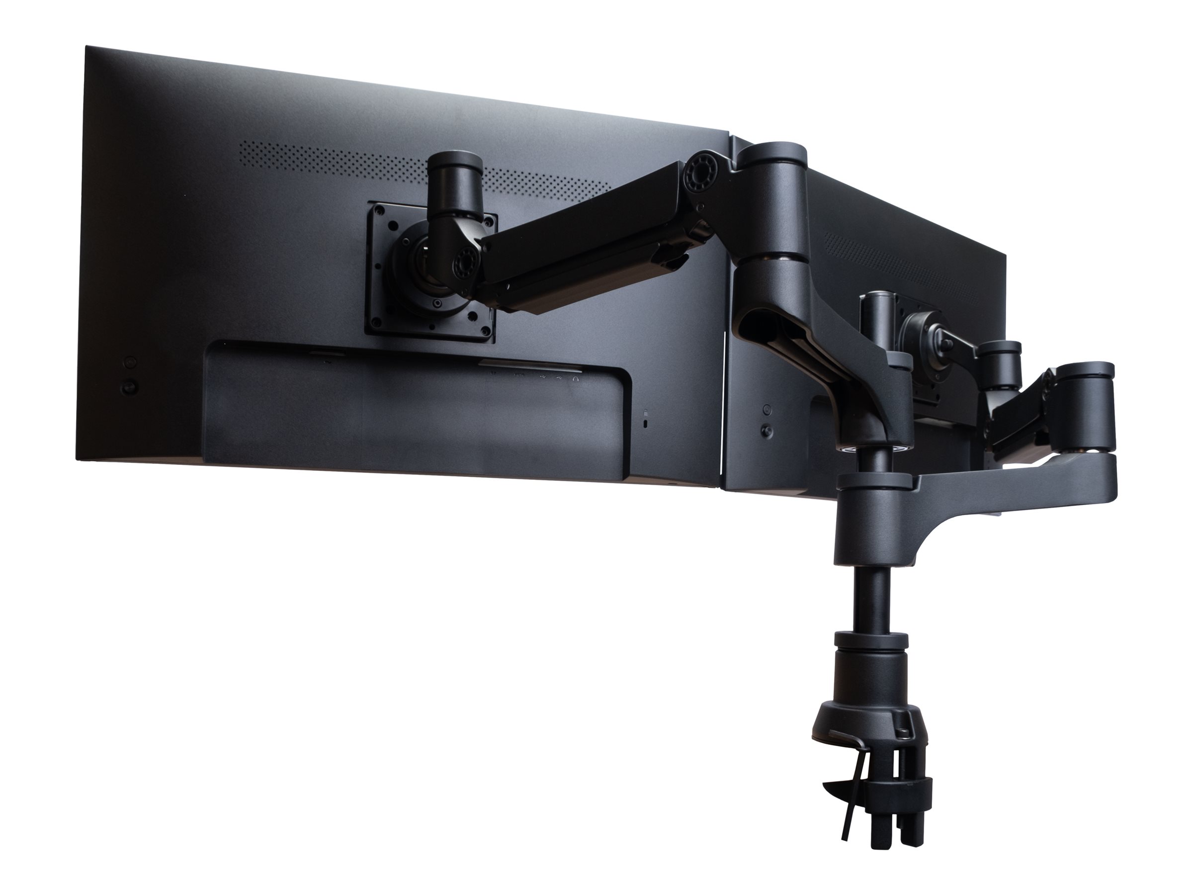 R-Go Caparo 4 Twin - Befestigungskit (einstellbarer Monitorarm) - für 2 LCD-Displays - Aluminium - mattsilber, Ansicht 3