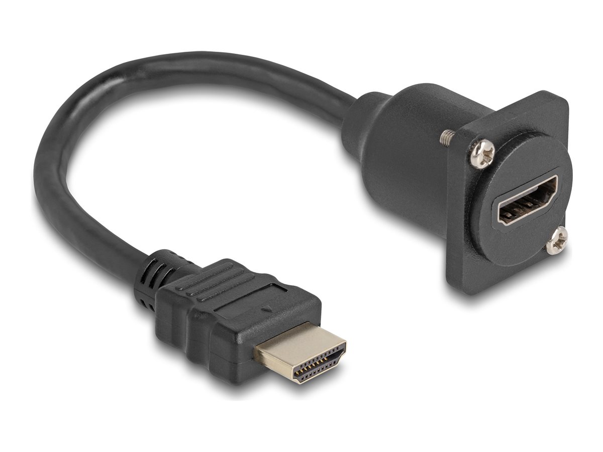 Delock D-Typ HDMI Kabel Stecker zu Buchse schwarz - Kabel - Digital/Display/Video