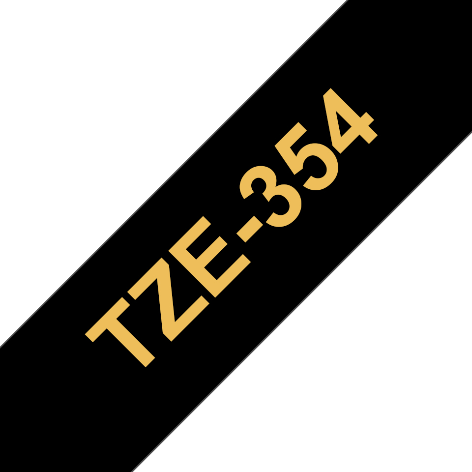 Brother TZe-R354 - Seidig - gold auf schwarz - Rolle (2,4 cm x 4 m), Ansicht 2
