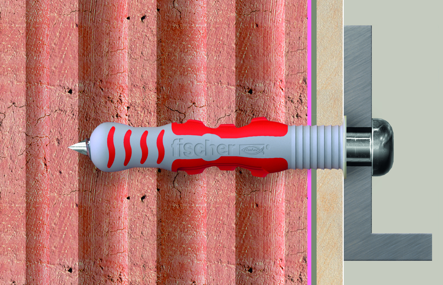 fischer DuoSeal - Dübel - Nylon - Grau - Rot - 3,8 cm - 6 mm - 50 Stück(e), Ansicht 3
