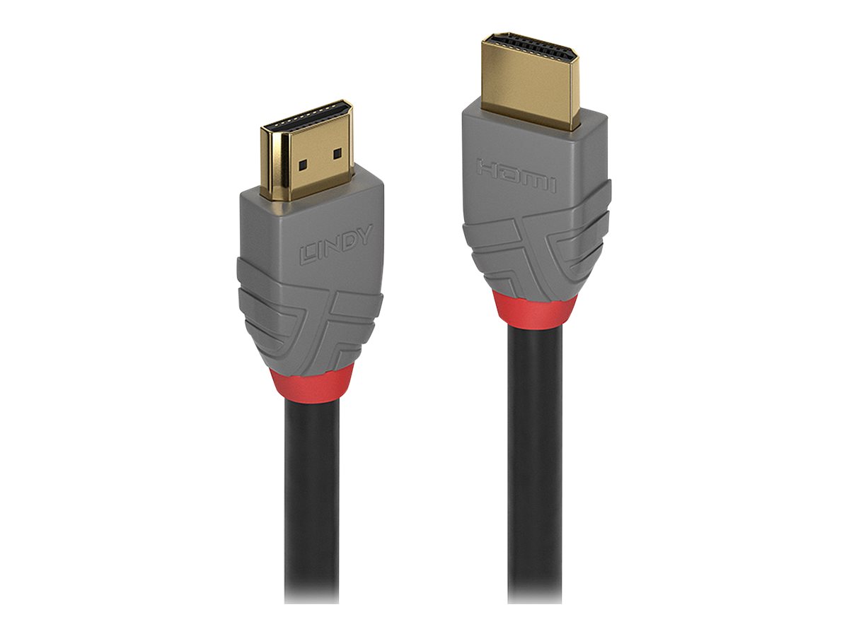 Lindy Anthra Line - HDMI-Kabel mit Ethernet - HDMI männlich zu HDMI männlich - 10 m - Dreifachisolierung - Schwarz