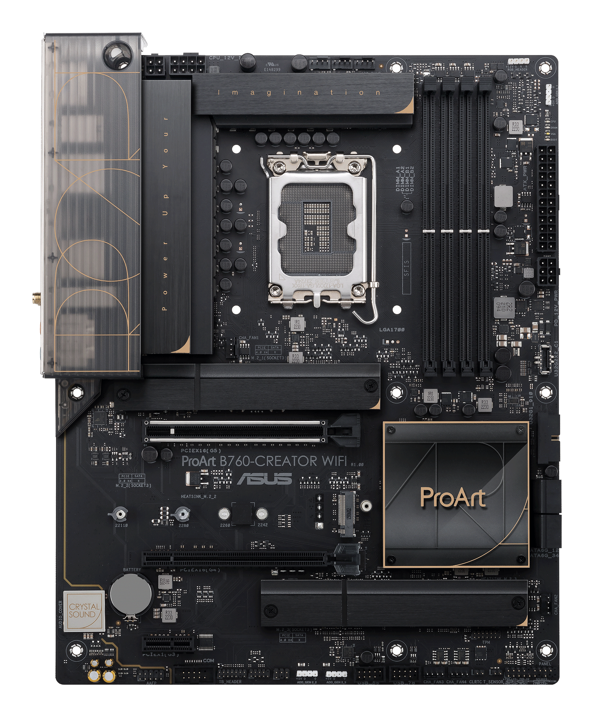 ASUS PROART B760-CREATOR WIFI - Motherboard - ATX - LGA1700-Sockel - B760 Chipsatz - 2.5 Gigabit LAN, Wi-Fi 6, Bluetooth, Ansicht 3