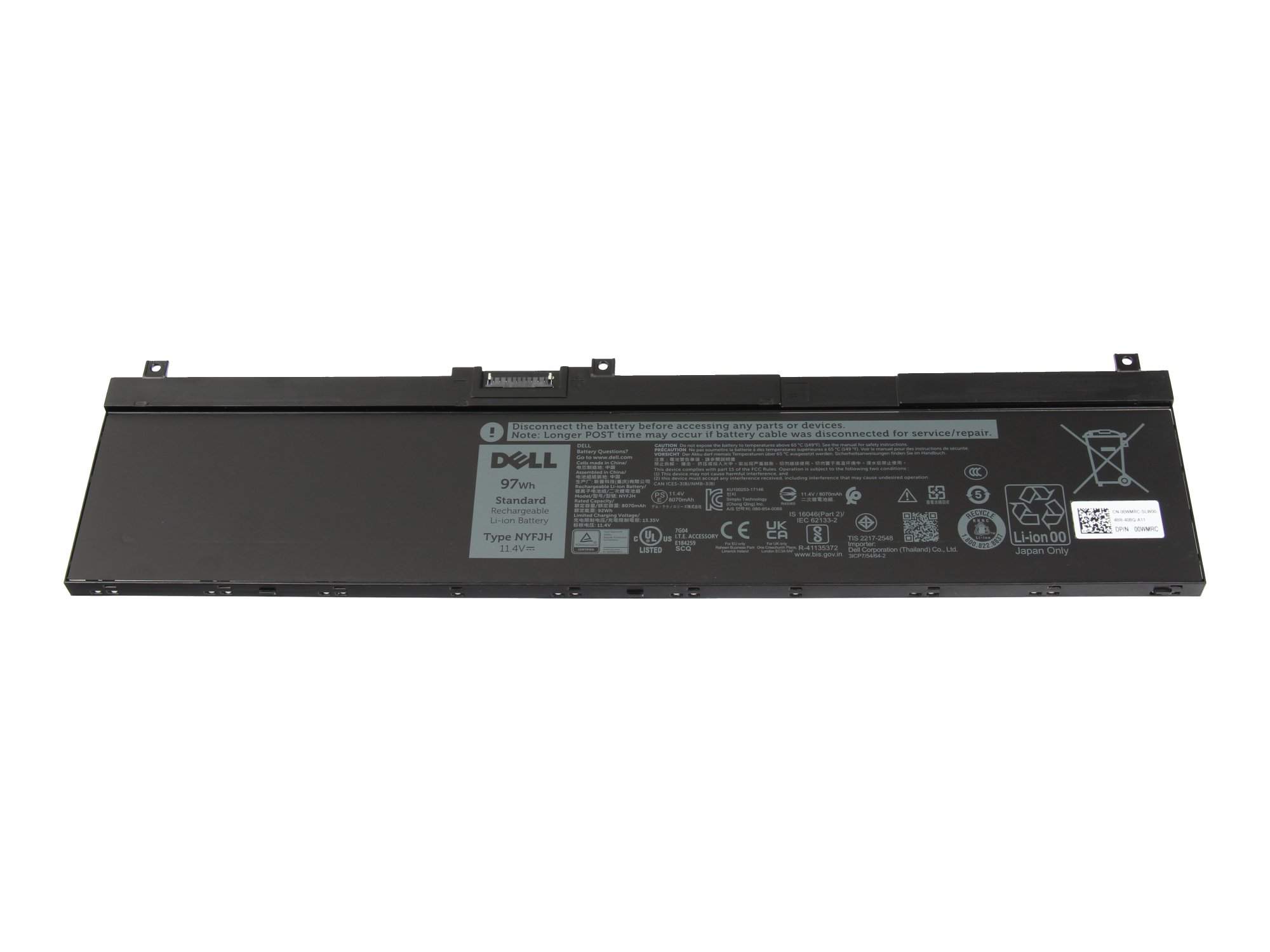 Dell 97Wh Lithium Ion battery for laptops - Batterie - 8.070 mAh, Ansicht 2
