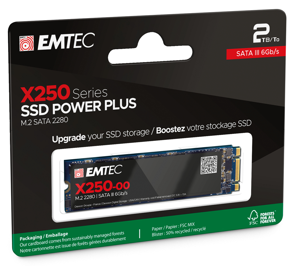 EMTEC SSD M.2 Sata X250 2TB Intern, Ansicht 2