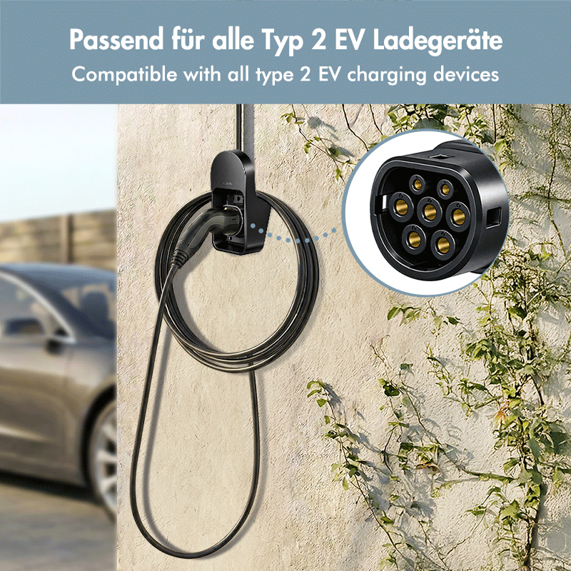 LogiLink Wandhalterung m.Kabelablage f. Auto-Ladekabel schw., Ansicht 3