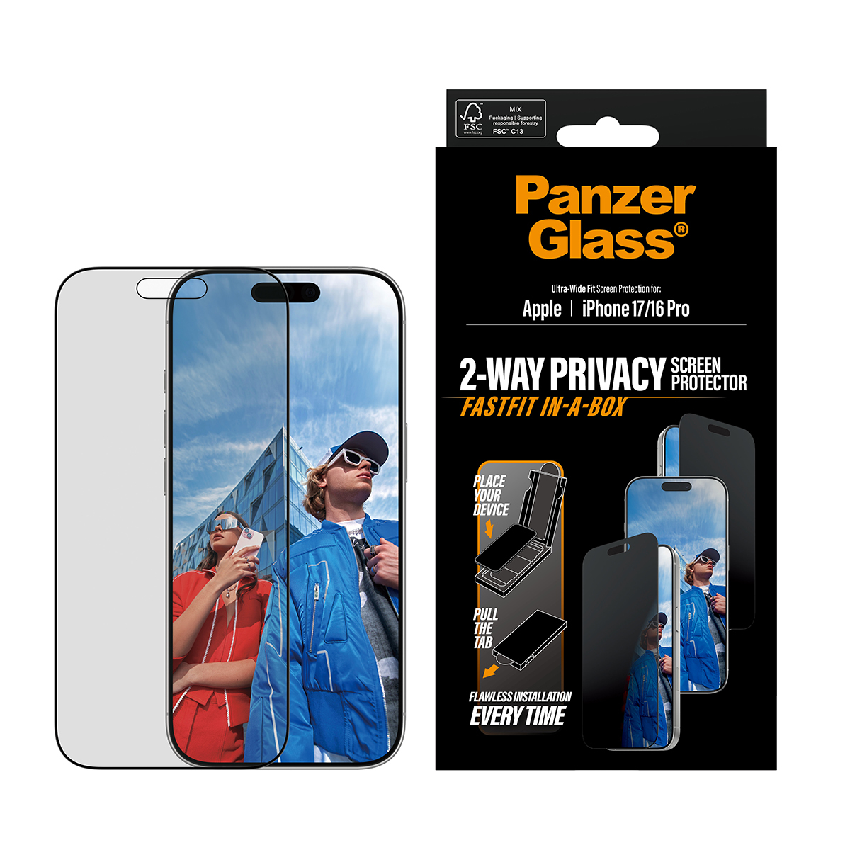 PanzerGlass Bildschirmschutz für Handy - ultra-wide fit with FASTFIT IN-A-BOX, Ansicht 4