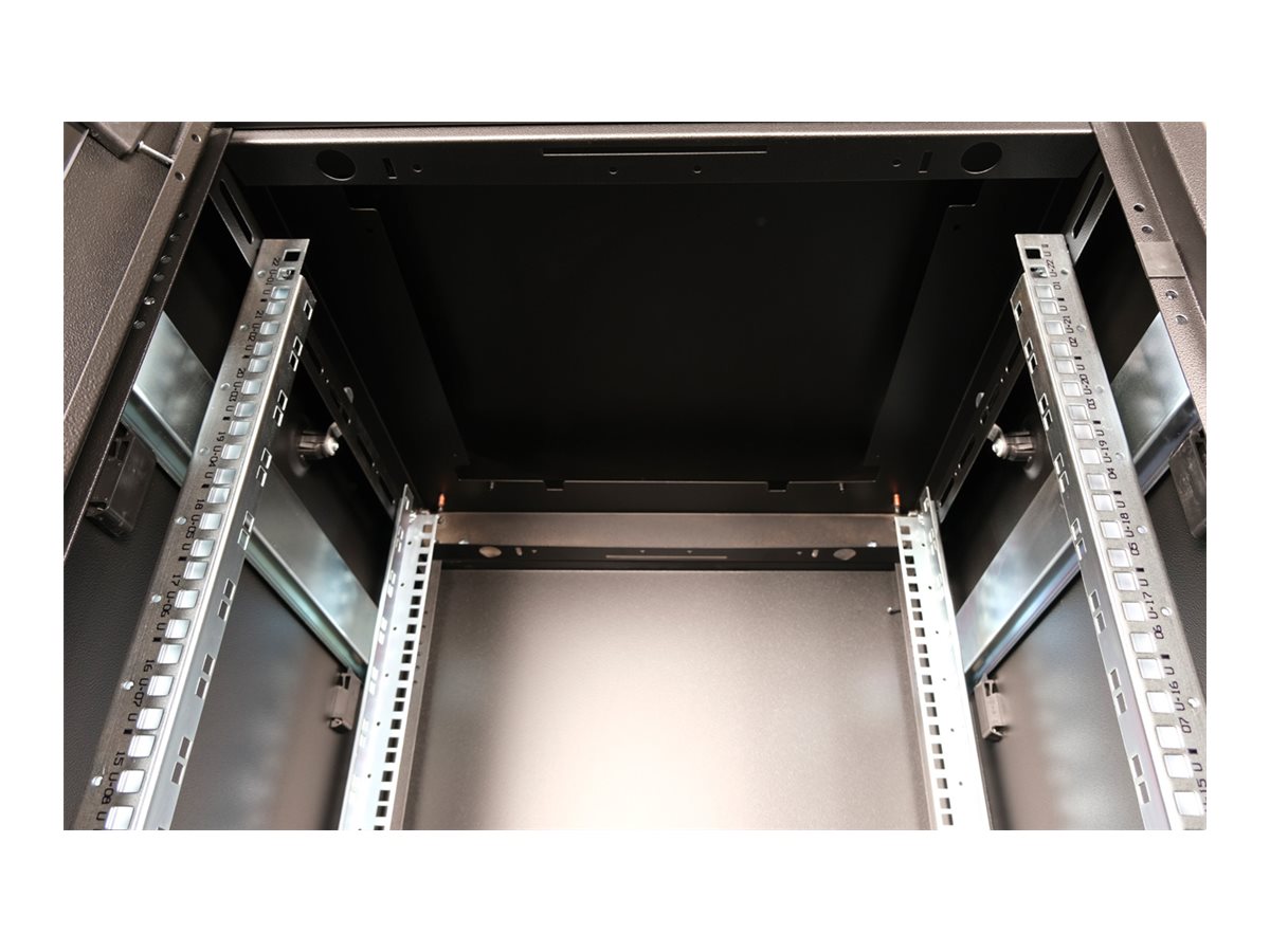 ROLINE 19 Zoll Netzwerkschrank Pro 22 HE 600x600 BxT Glastür schwarz, Ansicht 4
