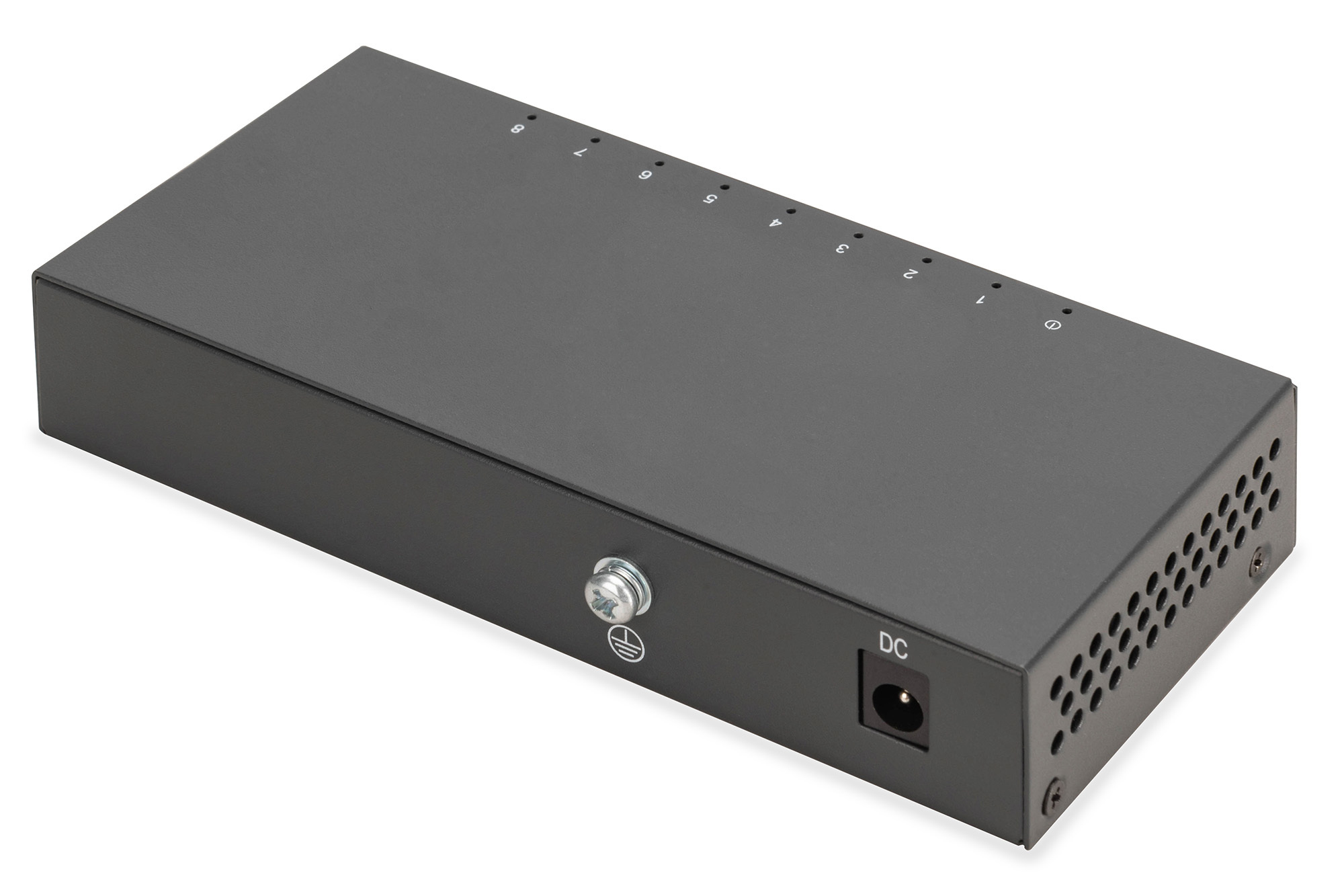 DIGITUS 8-Port Gigabit Switch Desktop Unmanaged Metallgehäuse 8 Port RJ 45 GE - Switch - 1 Gbps, Ansicht 2