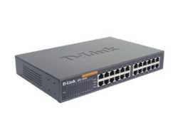 Switch / D-Link DES-1024D/E / unmanaged / 24x 10/100TX / Auto-Uplink MDI-II/-X / int. Netzteil / 1HE / inkl. 19-Zoll Kit / lüfterlos
