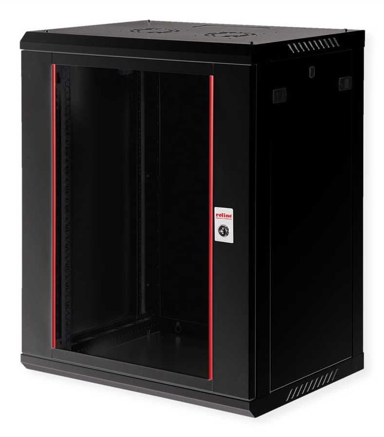ROLINE Basic Plus - Gehäuse Netzwerkschrank - 600x450 BxT - geeignet für Wandmontage - Jet Black, RAL 9005 - 15U - 19, Ansicht 4