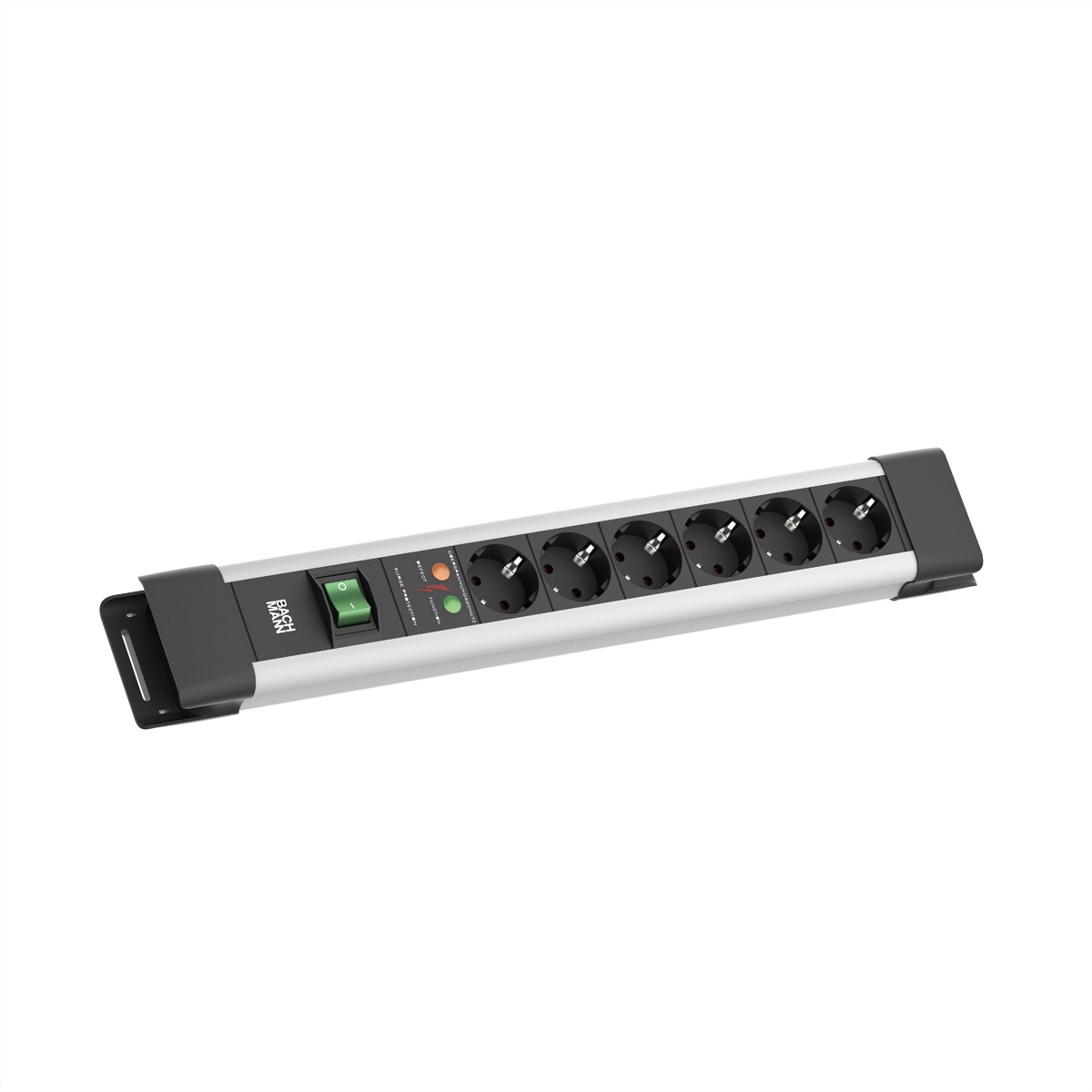 Bachmann Connectus 6xCEE7/3 1xSPD 1xSchalter 2.0m CEE7/7 Grau, Ansicht 2