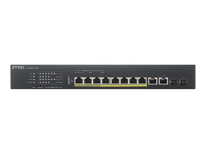 ZyXEL XS1930-12HP 8-Port Multi GB Switch m. 2SFP+Up 375W - Switch - 8-Port (XS1930-12HP-ZZ0101F)